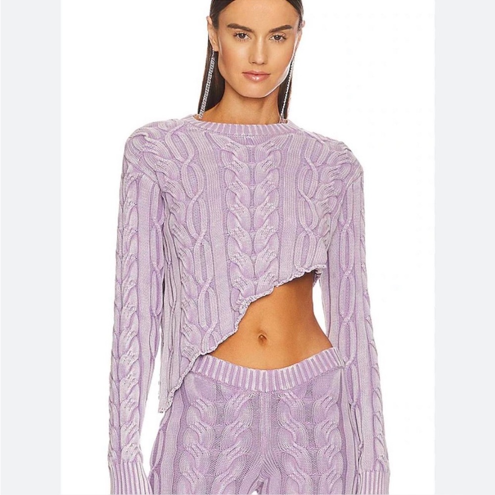 SER.O.YA purple cable knit sweater